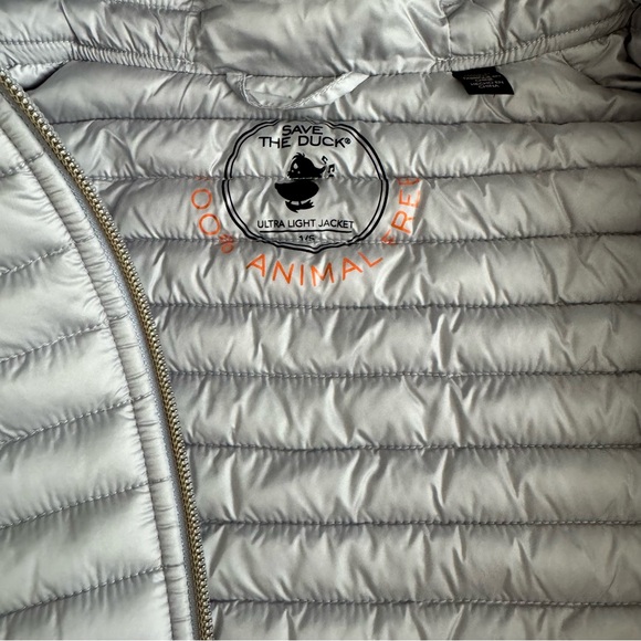 Like new Save the Duck Alexis lightweight puffer jacket in silver blue - Picture 11 of 16